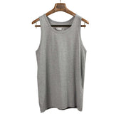 U-neck tank top in heather grey high-gauge cotton jersey