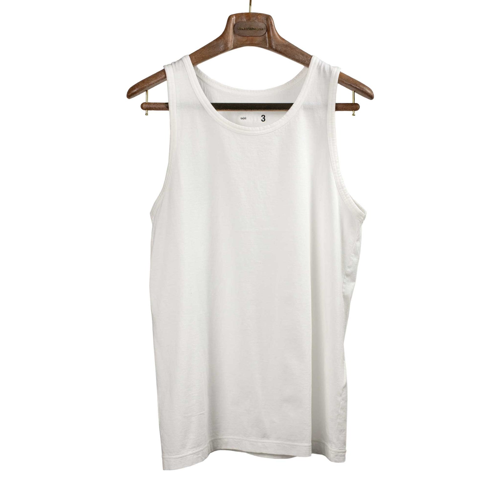 U Neck Tank Top In Off White High Gauge Cotton Jersey