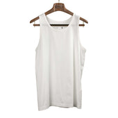 U-neck tank top in off white high-gauge cotton jersey