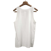U Neck Tank Top In Off White High Gauge Cotton Jersey