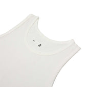 U Neck Tank Top In Off White High Gauge Cotton Jersey