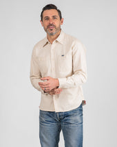 9oz Cotton Linen Work Shirt - Off White