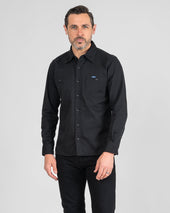 9oz Cotton Linen Work Shirt - Black