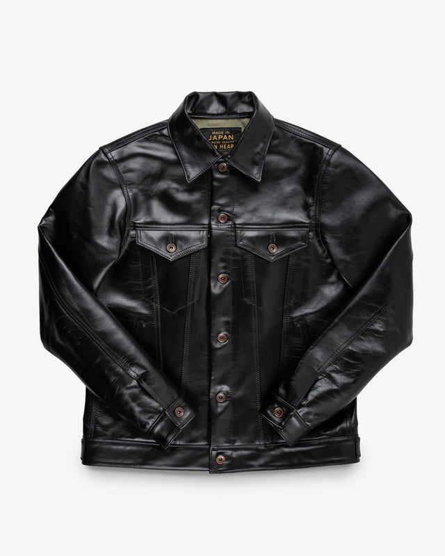 Japanese Horsehide Modified Type III Jacket - Black (Tea-Core Dyed)
