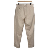 Two Pleat Tapered Trousers In Kurashiki Natural 10oz Washed Cotton Canvas