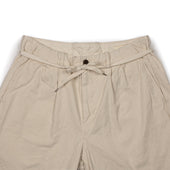 Two Pleat Tapered Trousers In Kurashiki Natural 10oz Washed Cotton Canvas