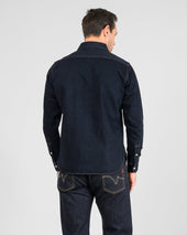 12oz Selvedge Denim Work Shirt With Snaps - Indigo Overdyed Black