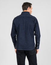 12oz Selvedge Denim Work Shirt With Snaps - Indigo