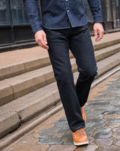 14oz Selvedge Denim Straight Cut Jeans - Indigo Overdyed Black