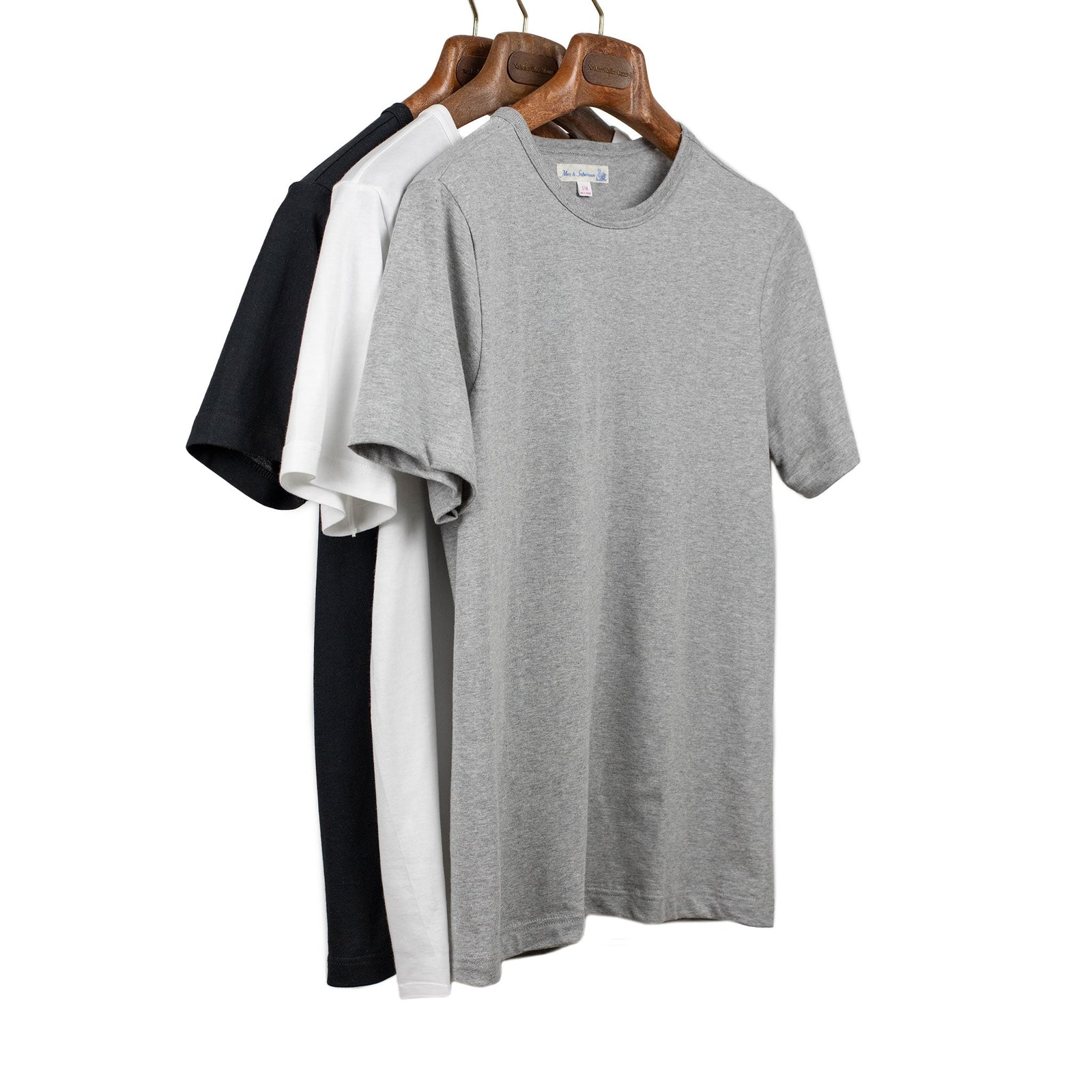 Special Box Set Of 3 1950s Crew Neck T Shirts In Grey And Deep Black
