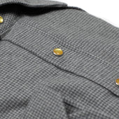 Western Shirt In Grey Microtooth Cotton With Yellow Snap Buttons