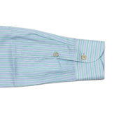 Buttoned Collar Shirt In And Green Cotton And Linen