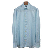 Buttoned Collar Shirt In And Green Cotton And Linen