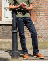 17oz Selvedge Denim Slim Straight Cut Jeans - Natural Indigo