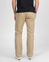 9oz Mercerised Selvedge Cotton Relaxed Tapered Cut Chinos - Khaki