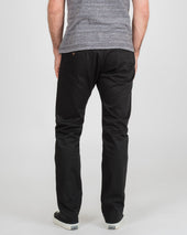 9oz Mercerised Selvedge Cotton Relaxed Tapered Cut Chinos - Black