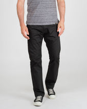 9oz Mercerised Selvedge Cotton Relaxed Tapered Cut Chinos - Black