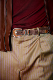 Texas Belt - - Suede/Leather - Tobacco
