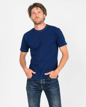 UTILITEES - 5.5oz Loopwheel Crew Neck T-Shirt - Pure Indigo