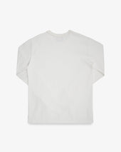 11oz Cotton Knit Long Sleeved Crew Neck Sweater - White
