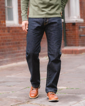 17oz Selvedge Denim Straight Cut Jeans - Natural Indigo