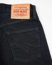 14oz Broken Twill Selvedge Denim Straight Cut Jeans - Indigo Overdyed Black (IH-634SBR-14od) Tag 30, Hemmed to 29.0''