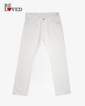 13.5oz Denim Super Slim Cut Jeans - White (IH-555-WT) Tag 33, Hemmed to 30.2"