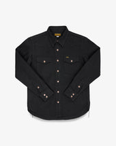 16oz Non-Selvedge Denim CPO Shirt - Superblack (Fades To Grey)