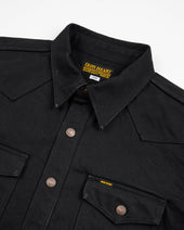 16oz Non-Selvedge Denim CPO Shirt - Superblack (Fades To Grey)