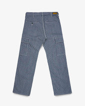 10.5oz Narrow Stripe Hickory Cargo Pants - Indigo