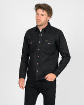 16oz Non-Selvedge Denim CPO Shirt - Superblack (Fades To Grey)