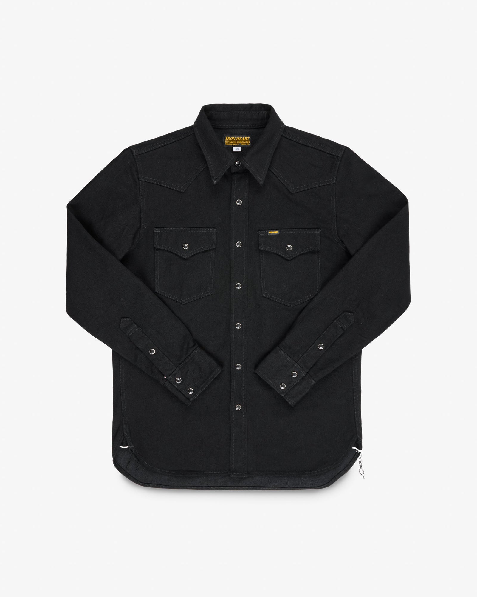 14oz Selvedge Denim Western Shirt - Black/Black