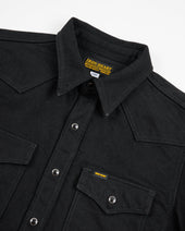 14oz Selvedge Denim Western Shirt - Black/Black