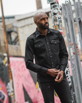 14oz Selvedge Denim Western Shirt - Black/Black
