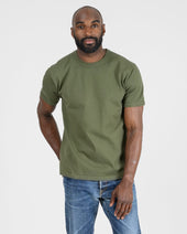 11oz Cotton Knit Crew Neck T-Shirt - Olive