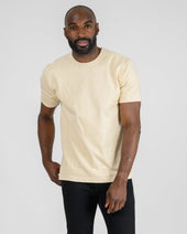 11oz Cotton Knit Crew Neck T-Shirt - Cream
