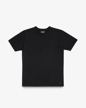 11oz Cotton Knit Crew Neck T-Shirt - Black
