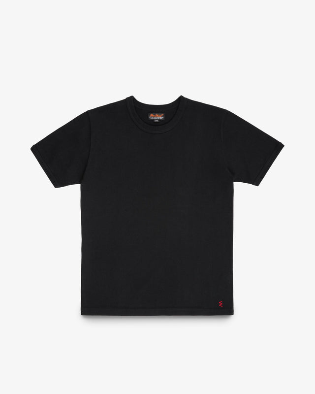 11oz Cotton Knit Crew Neck T-Shirt - Black