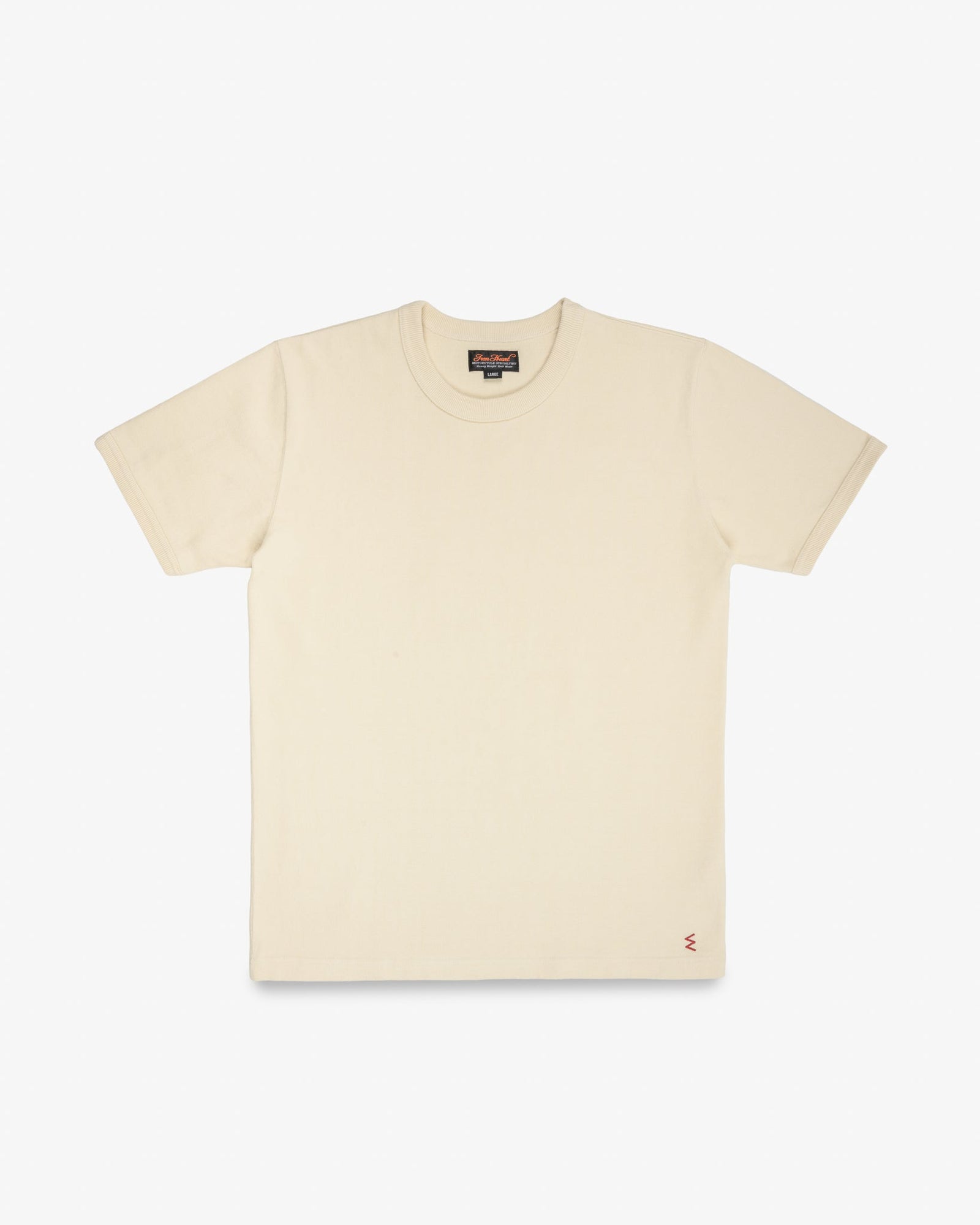 11oz Cotton Knit Crew Neck T-Shirt - Cream