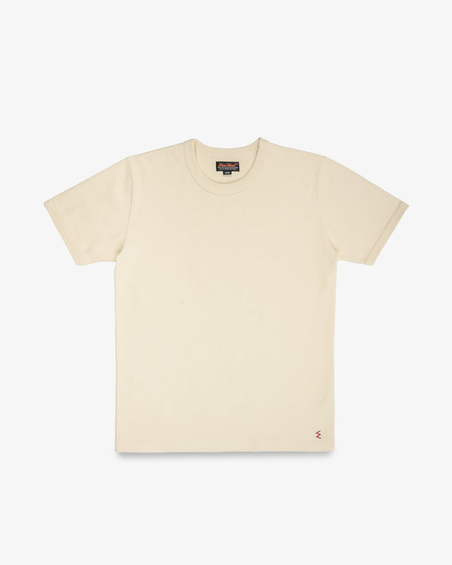 11oz Cotton Knit Crew Neck T-Shirt - Cream