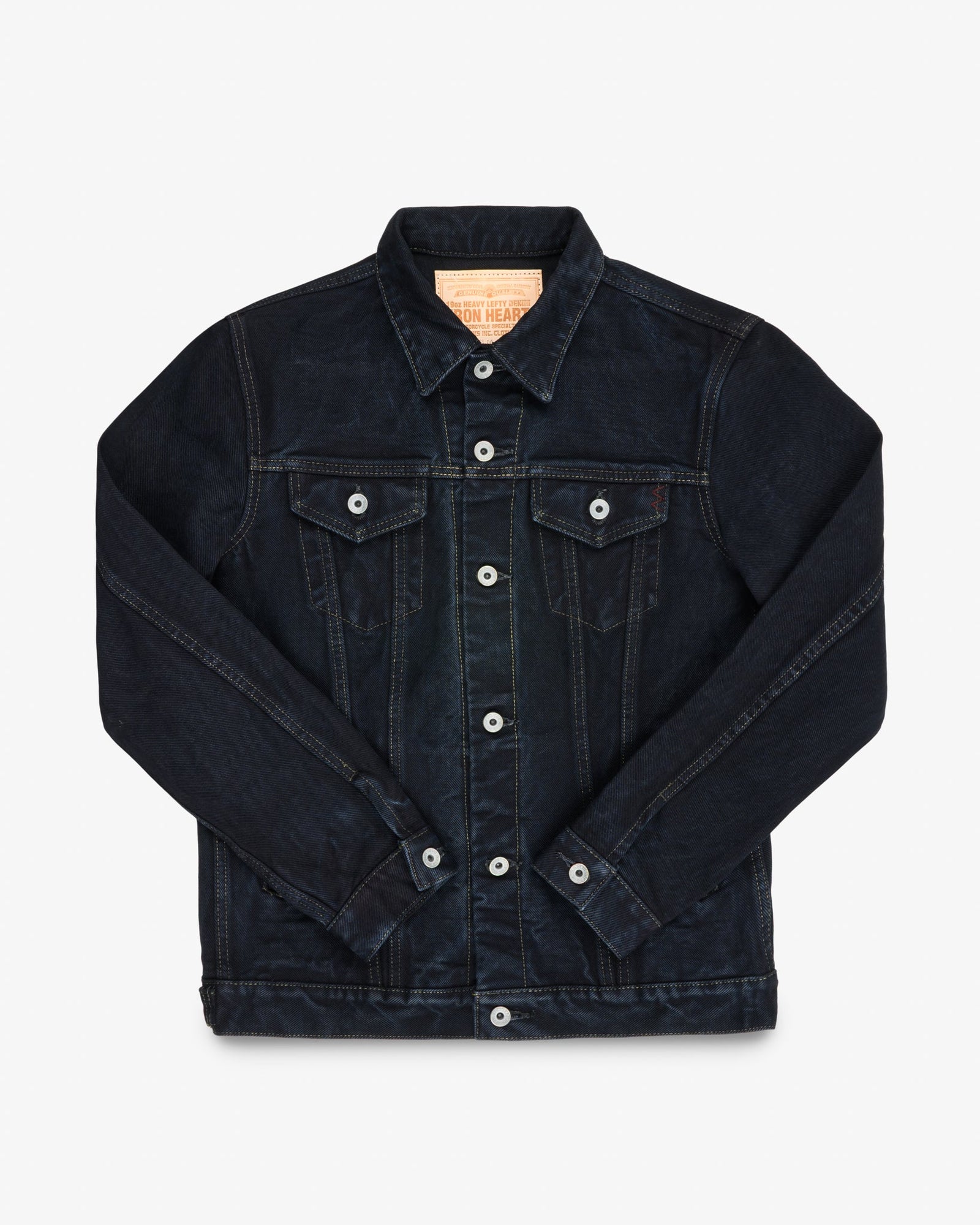 19oz Left-Hand Twill Selvedge Denim Type III Jacket - Indigo Overdyed Black