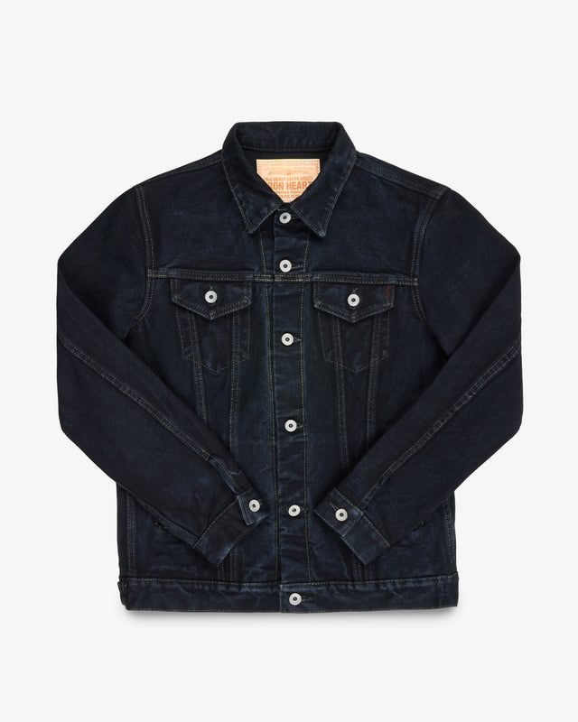 19oz Left-Hand Twill Selvedge Denim Type III Jacket - Indigo Overdyed Black