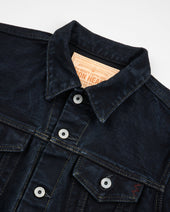 19oz Left-Hand Twill Selvedge Denim Type III Jacket - Indigo Overdyed Black