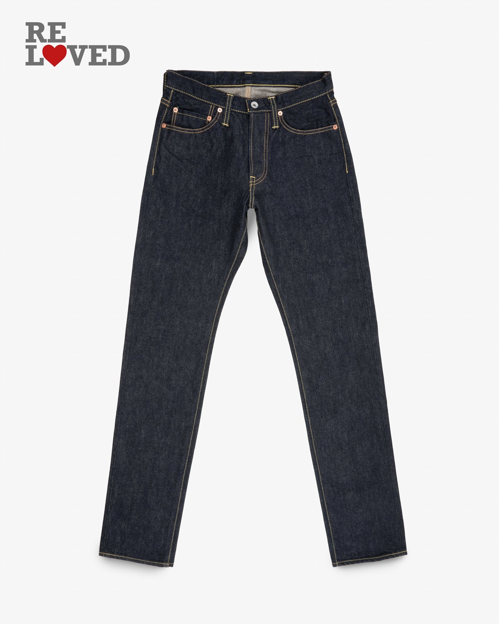 14oz Selvedge Denim Straight Tapered Cut Tag 30 Hemmed To 35 0