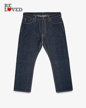 21/23oz Ultra Heavy Raw Selvedge Denim Medium/High Rise Tapered Cut Jeans - Indigo (IH-888S-UHR) Tag 38, Hemmed to 28.5"