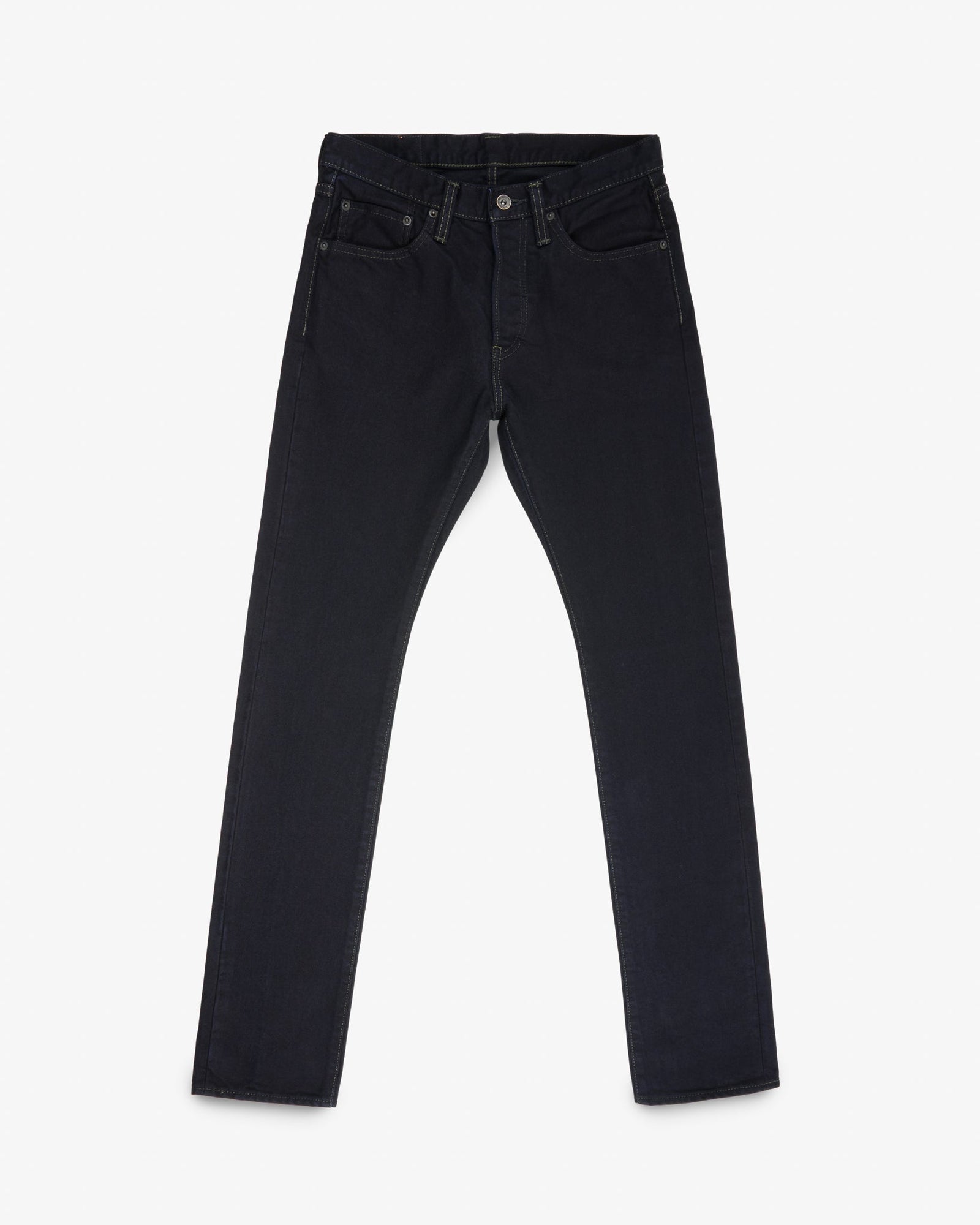 14oz Selvedge Denim Slim Cut Jeans - Indigo Overdyed Black