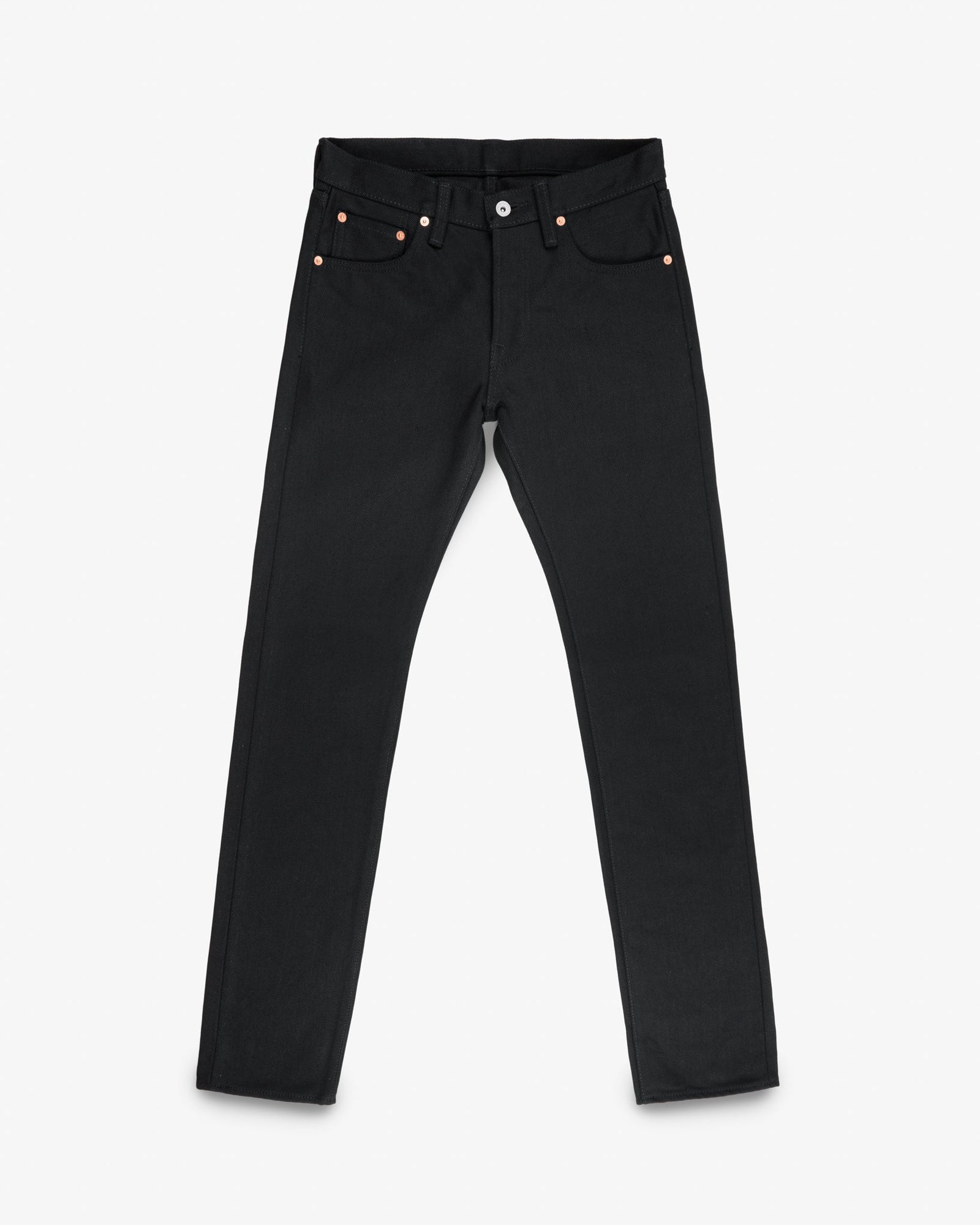 21oz Selvedge Denim Slim Tapered Cut Jeans - Superblack Non-Fade