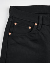 21oz Selvedge Denim Slim Tapered Cut Jeans - Superblack Non-Fade