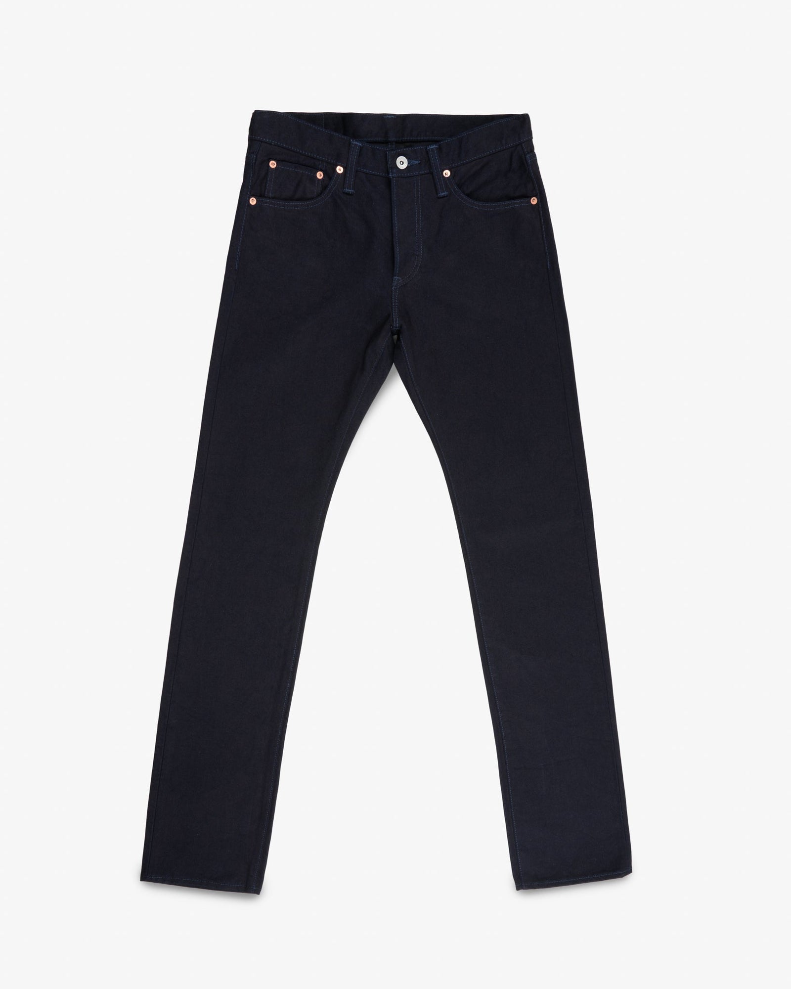 14oz Selvedge Denim Slim Tapered Cut Jeans - Indigo/Black