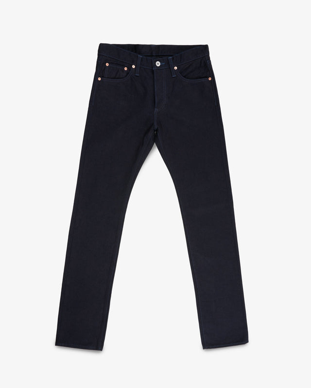 14oz Selvedge Denim Slim Tapered Cut Jeans - Indigo/Black